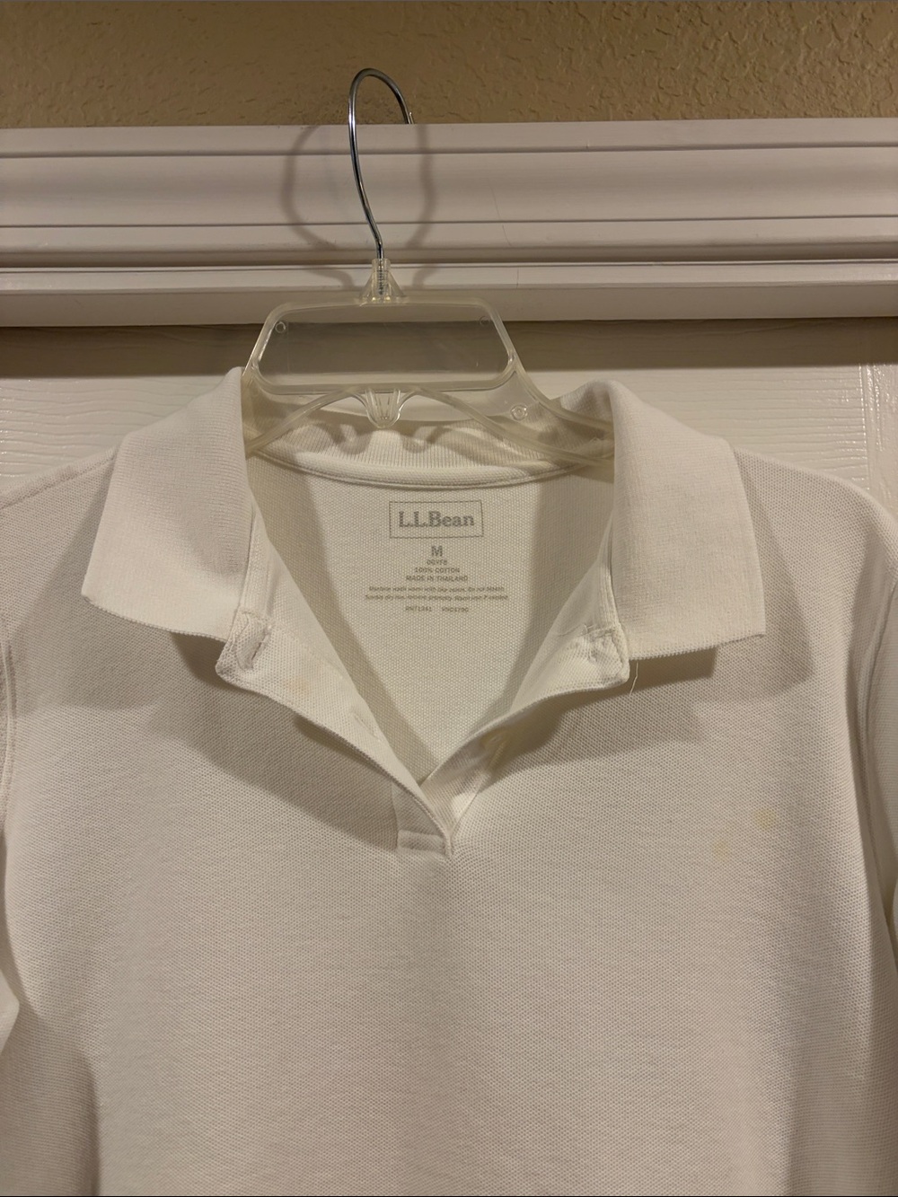 L.L. Bean Women’s Long-Sleeve White Polo Shirt New size M - Picture 4 of 5